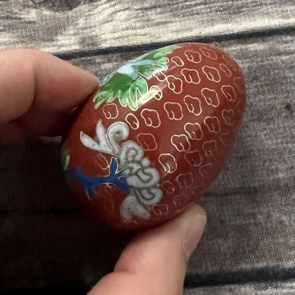 Decorative Cloisonné Egg - Red Floral - Picture 6 of 9